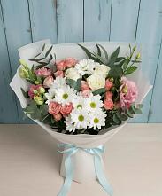 Букет цветов из:  Розы, Лизиантусы и Хризантемы #REPLACE_PRED# Реммаш