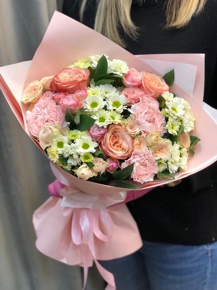 Букет цветов из: Гвоздики, Розы и Хризантемы в Реммаш