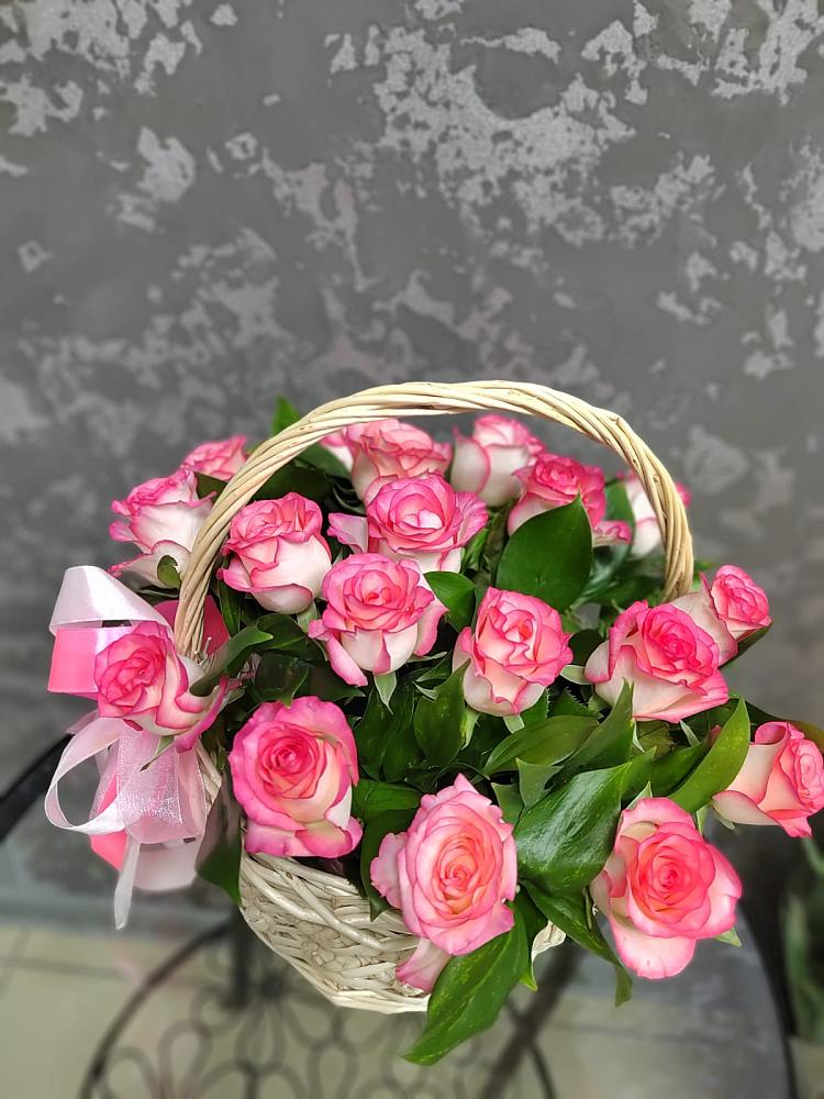 Цветочная композиция из Розы в корзине в Реммаш