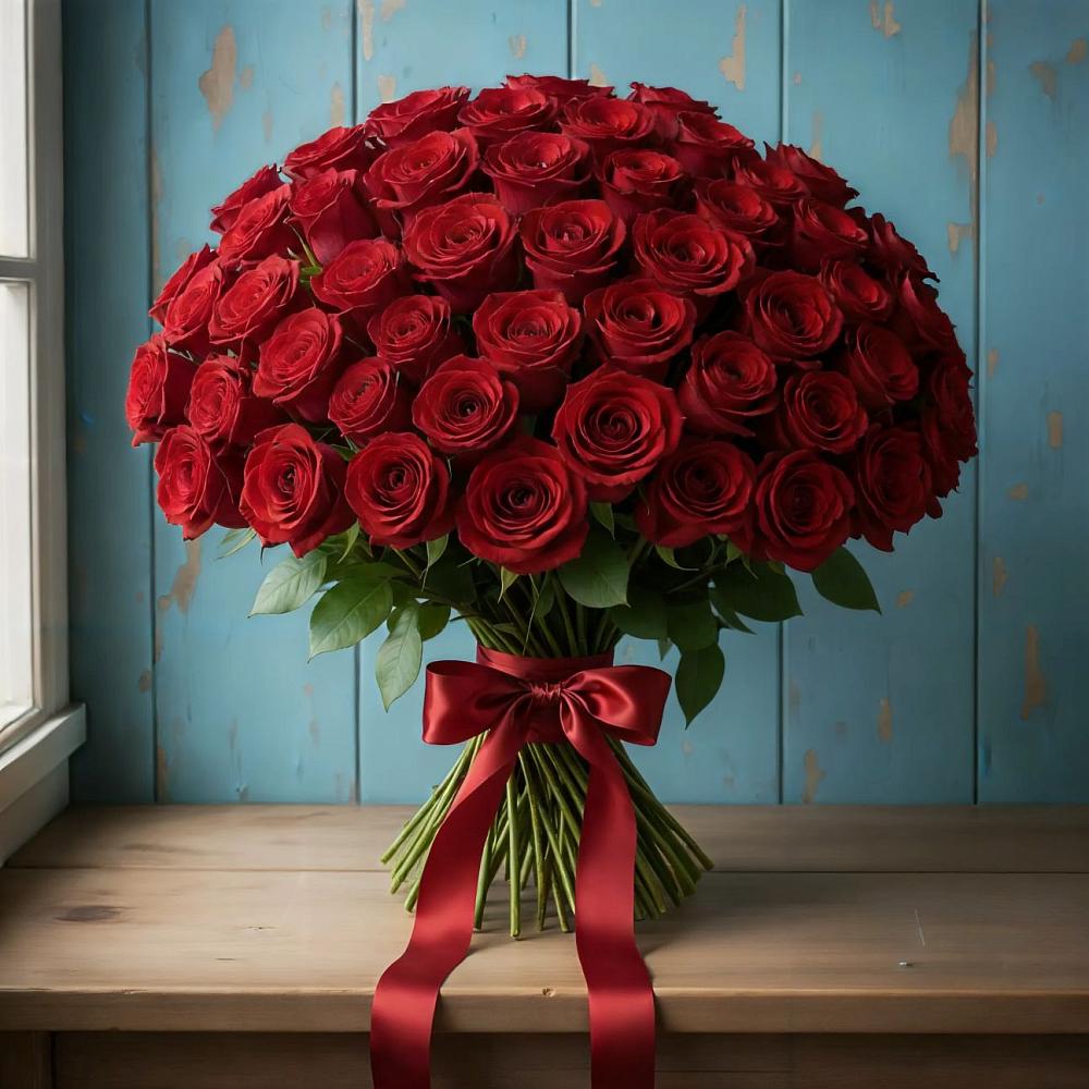 Букет Красные розы Блэк Меджик в Реммаш