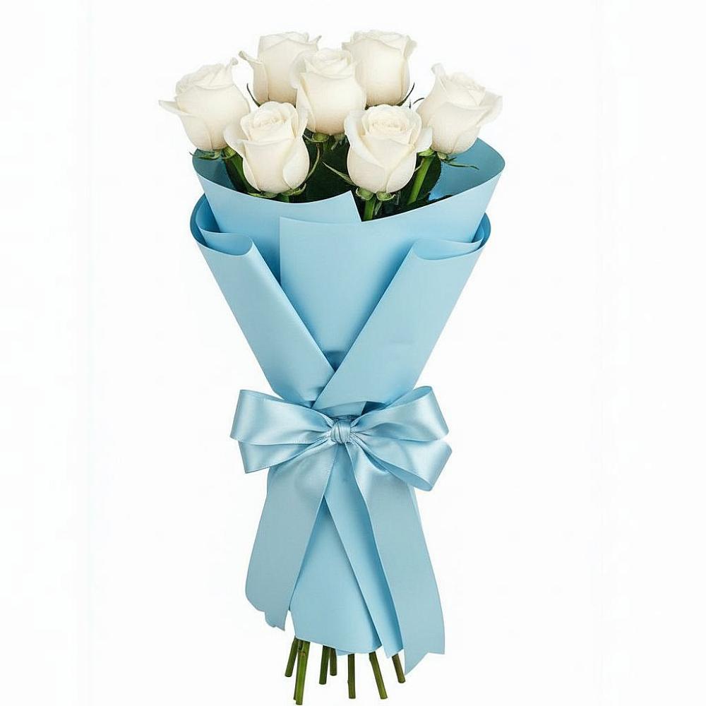 Букет 7 белых роз Проуд в Реммаш