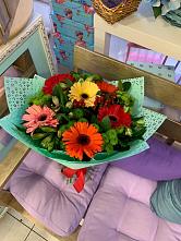 Букет цветов из:  Герберы, Хризантемы и Альстромерии #REPLACE_PRED# Реммаш