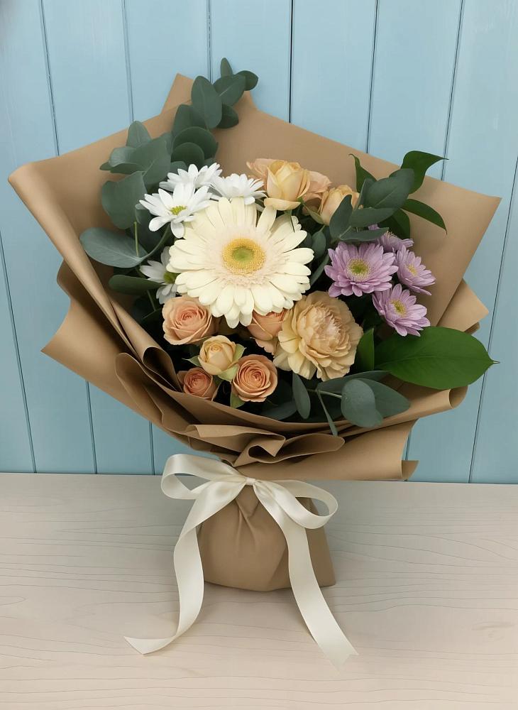 Букет цветов из: Герберы и Хризантемы в Реммаш