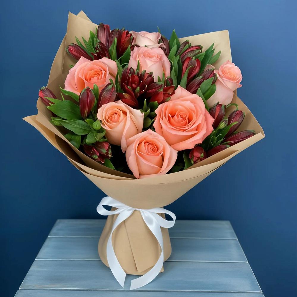 Букет цветов из: Розы и Альстромерии в Реммаш