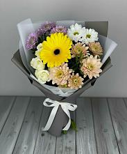 Букет цветов из:  Розы, Герберы и Хризантемы #REPLACE_PRED# Реммаш