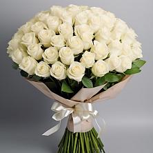 Букет 101 беля роза Белоснежка в Реммаш
