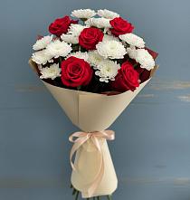 Букет цветов из:  Розы и Хризантемы #REPLACE_PRED# Реммаш