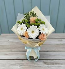 Букет цветов из:  Герберы, Розы и Хризантемы в Реммаш