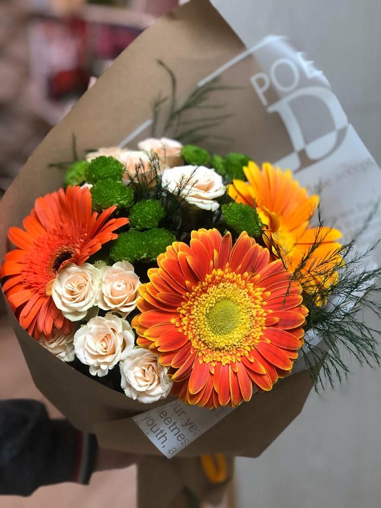 Букет цветов из: Герберы, Хризантемы и Розы в Реммаш